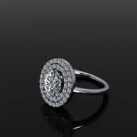 Double Halo Oval Engagement Ring